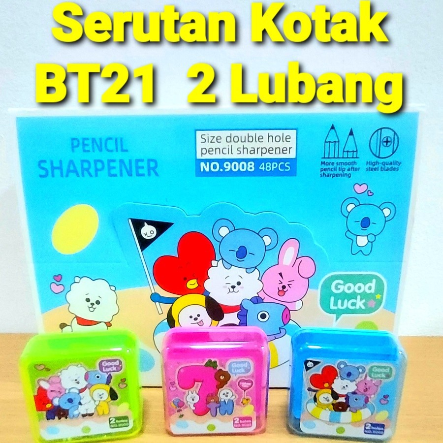 

1pcs Serutan / Rautan Kotak BT21 / BTS Model 2 Lubang