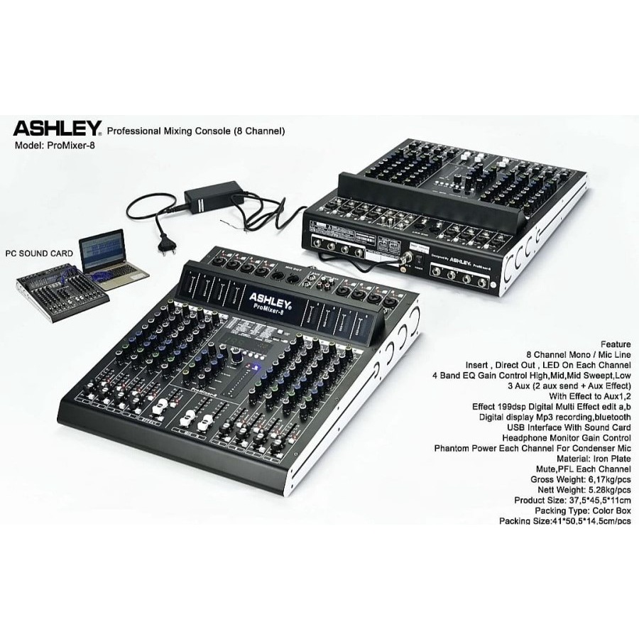 Mixer Ashley Promixer 8 Promixer8 Pro mixer8 channel Original