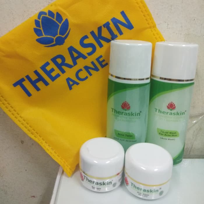 THERASKIN PAKET ACNE PENGHILANG JERAWAT PENCERAH WAJAH PAKET THERASKIN  ACNE PERAWATAN WAJAH BERJERAWAT ORIGINAL BPOM