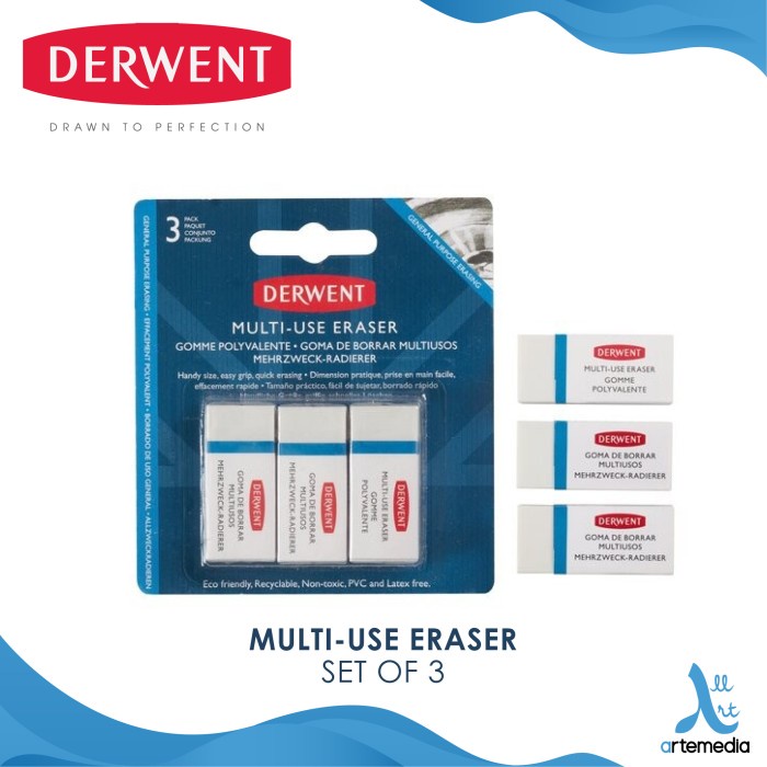 

Penghapus Derwent Multi Use Eraser Set 3 Blister Pack