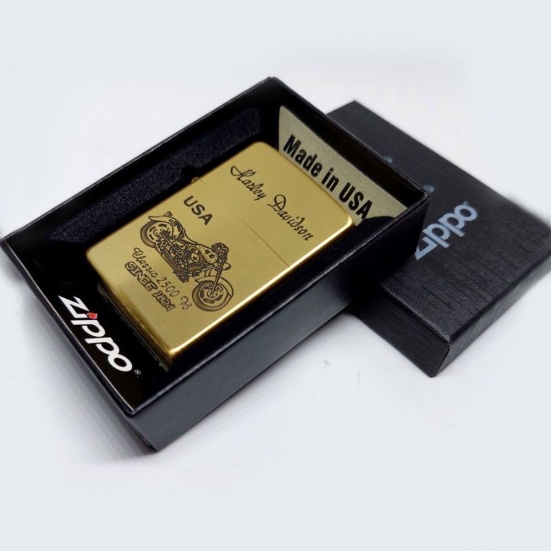 Korek Zippo Gold Motif Hurley Korek Api zippo emas