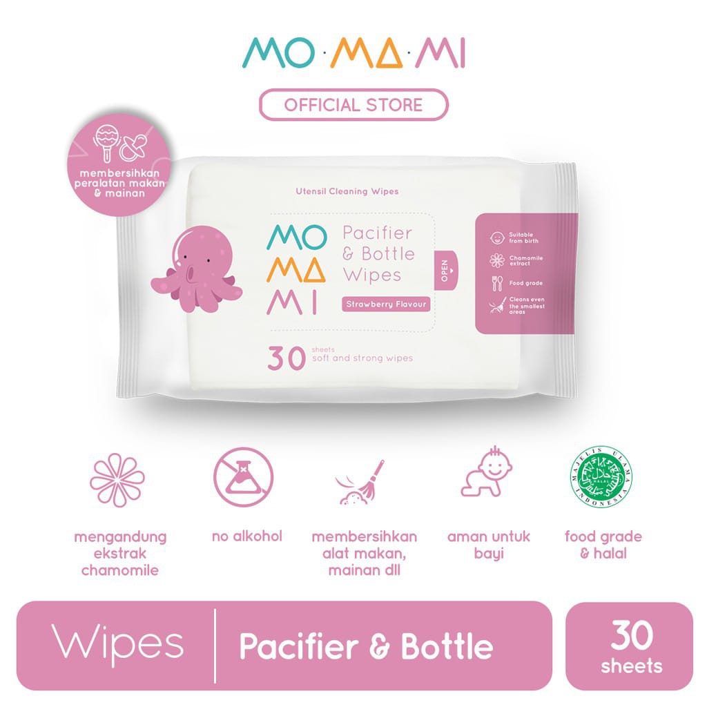 MoMaMi Pacifier &amp; Bottle Wipes 30 // Tisu Basah Bayi / tissue