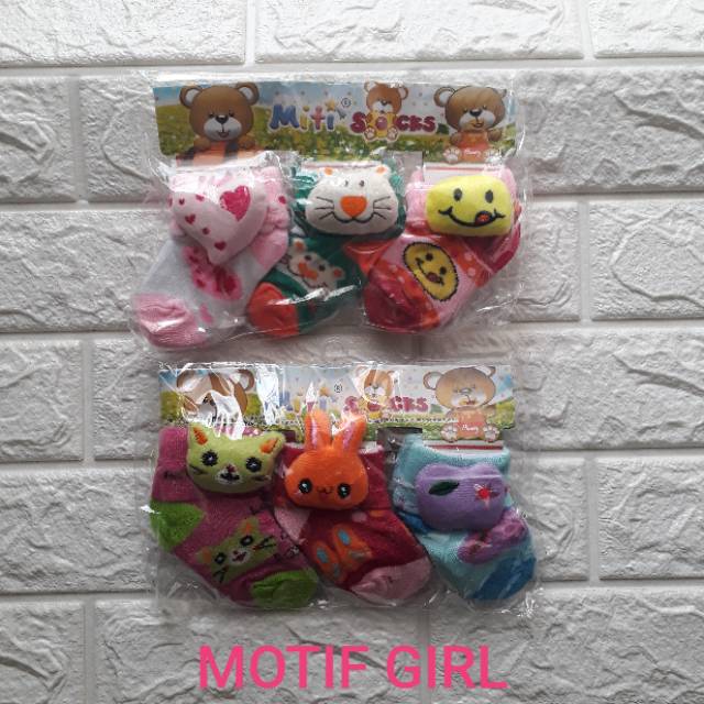 3 Pasang Kaos Kaki boneka texas 3D