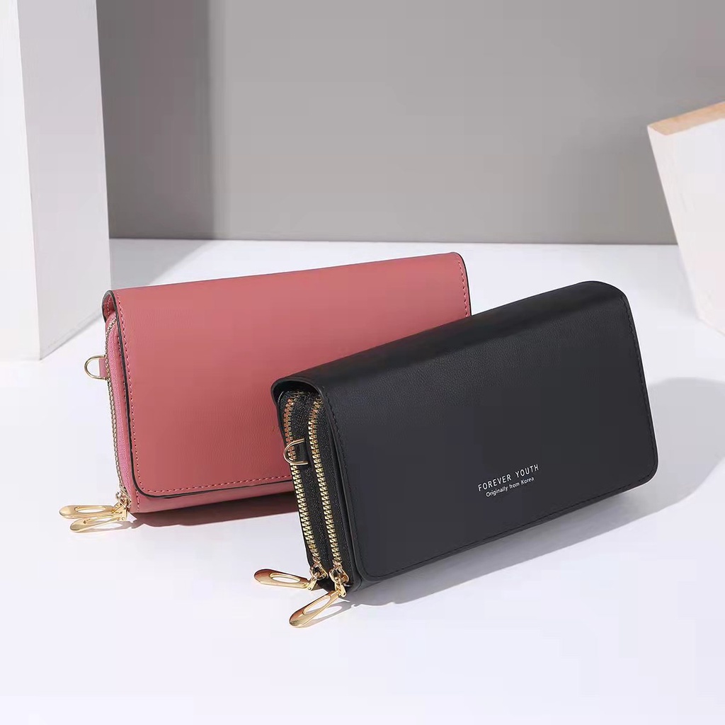 (COD) Dompet Panjang Wanita Tas Handphone Sling Bag HP Free Tali MALL SHOPPING