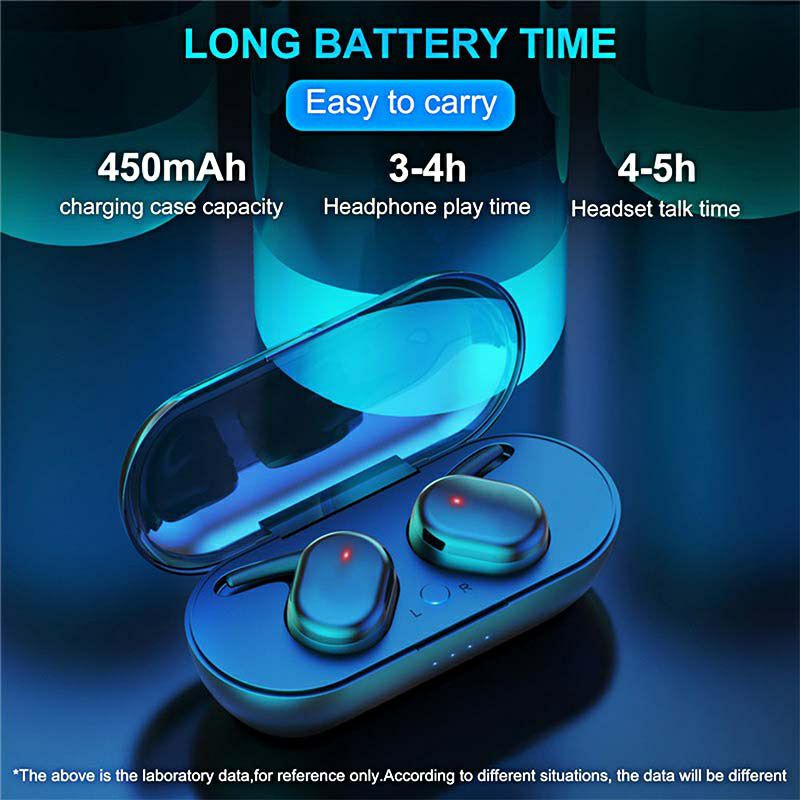 (COD) 4 TWS Bluetooth Headset Bluetooth TWS Dengan Mikrofon 5.0 Earphone Bluetooth TWS HiFi Stereo Waterproof Earbuds Wireless Earphone Headset with Mic Headphone