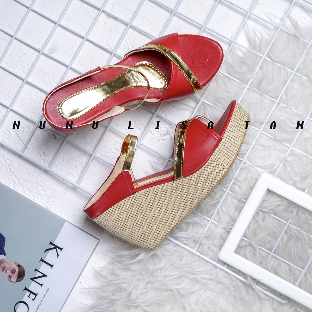 NunuLisaTan - Termurah Wedges Pesta Wanita Tinggi 7cm G19