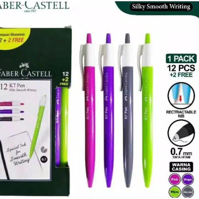 

♩ Pulpen Faber Castell K7 Cetek (BELI 1 LSN FREE 2PCS) Pen Pena (12pcs) ►