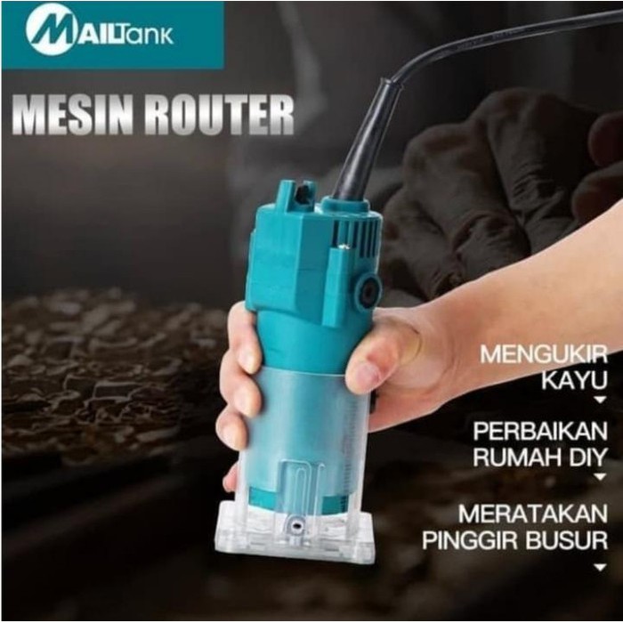 SATU SET MAILTANK SH-134 dan SH-121 ROUTER DAN MATA ROUTER 6mm Free Mata Routher 12pcs Untuk Kayu 350Watt