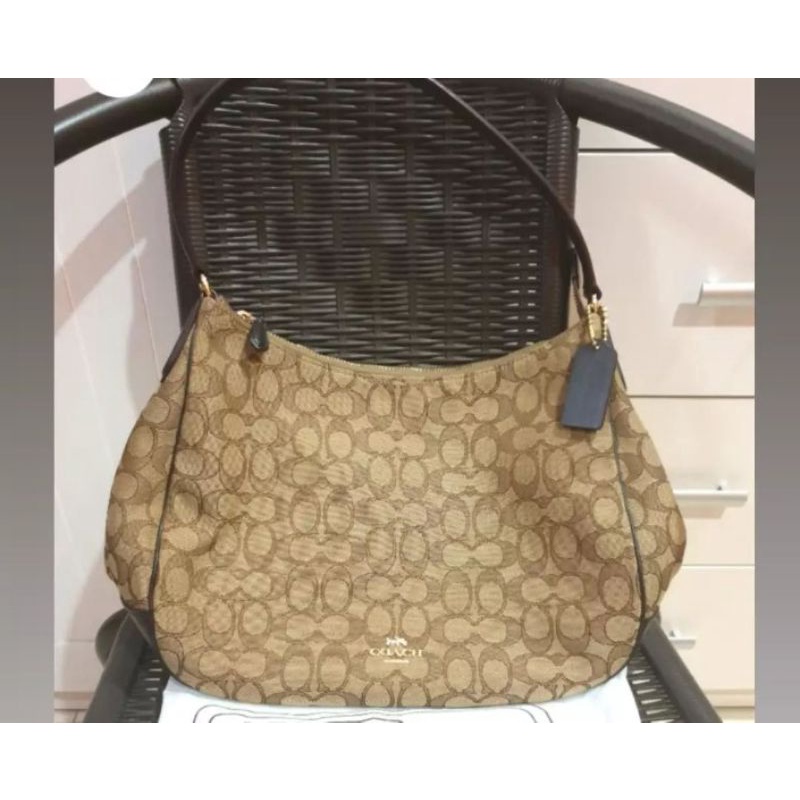 preloved mulus coach sign khaki hobo original