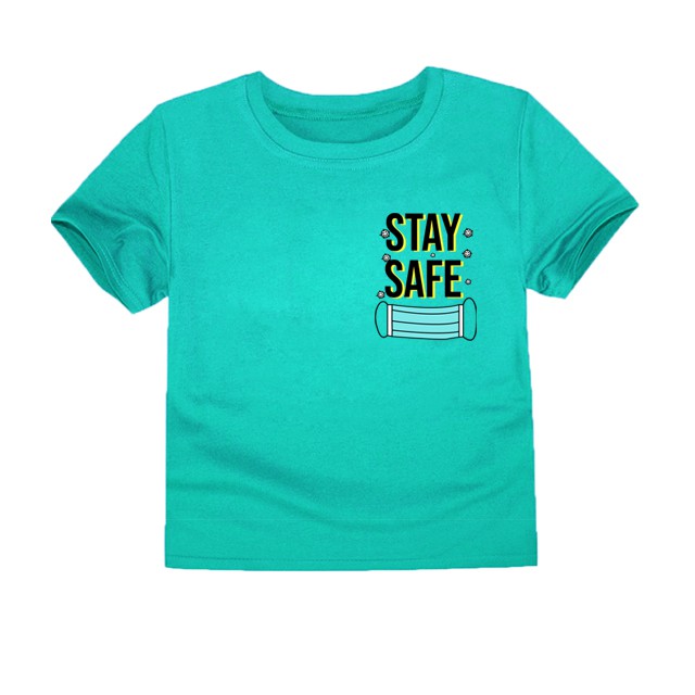 LittleFresco - Kaos Anak Stay Safe Hijau Muda