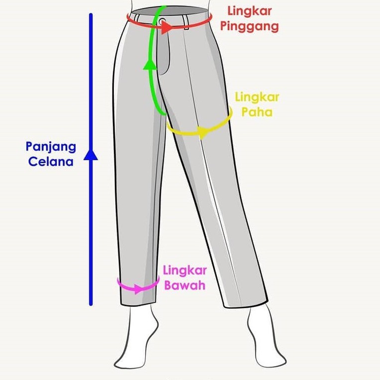 Celana Kantor Pinggang Karet - Bahan Semiwoll Stretch BB 40-95 Kg - Celana Jumbo