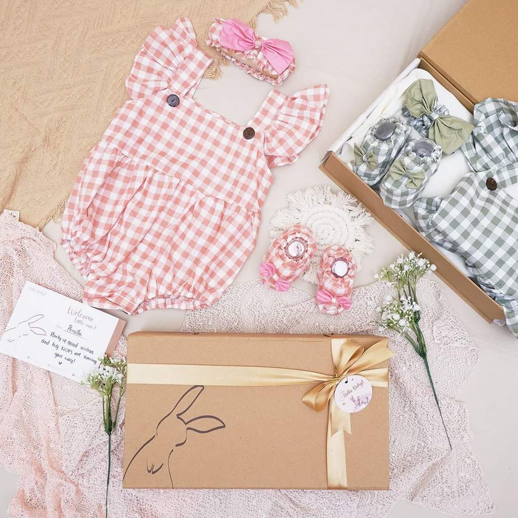 LIO035 Girls Baby Hampers 0-12 months/ Hampers bayi newborn/ Kado bayi/ baby girl gift set-Linnea Pink