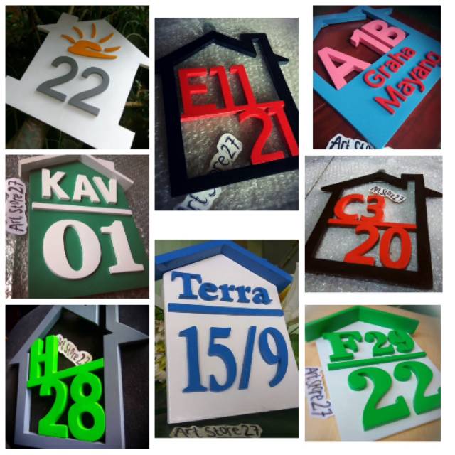 Nomor rumah kayu - nomor rumah custom