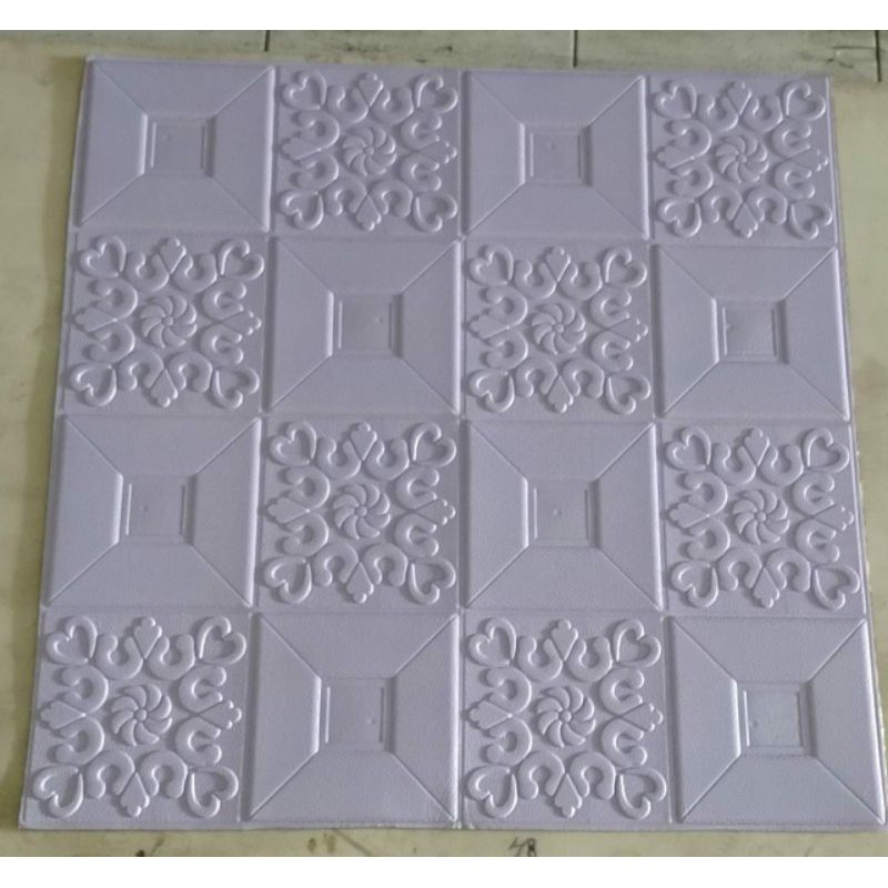 COD Wallpaper 3D Modern Batik Kubik Foam Stiker-Ungu 2