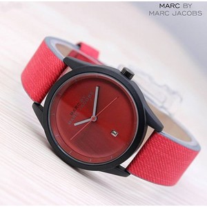 Jam Tangan Pria / Wanita Murah Marc Jacobs Date Leather Red