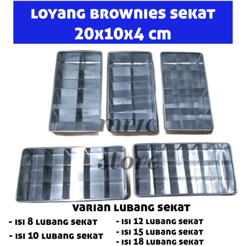 loyang sekat 20x10x4 cm/loyang brownies sekat