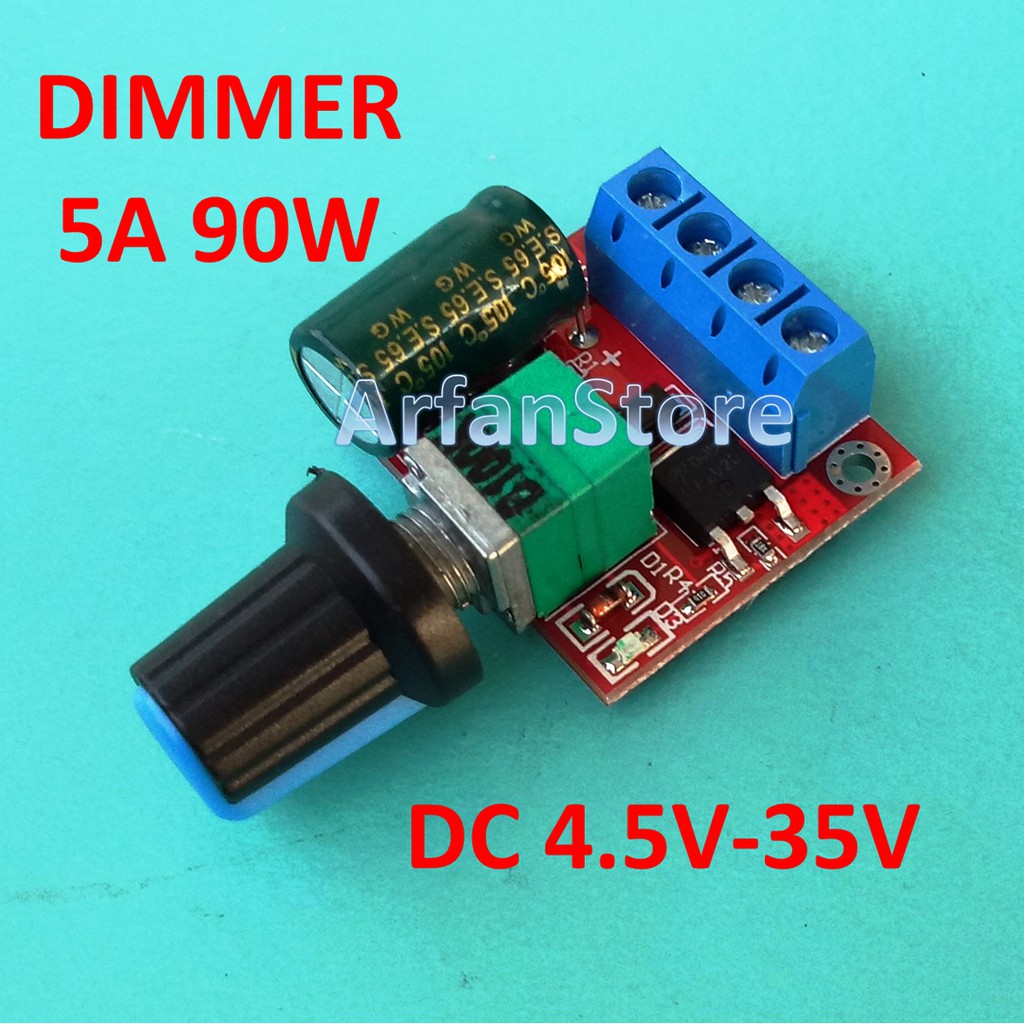 PWM 5A DC 4.5-35V 90W Motor Speed Dimmer Controller Lampu LED Dimer