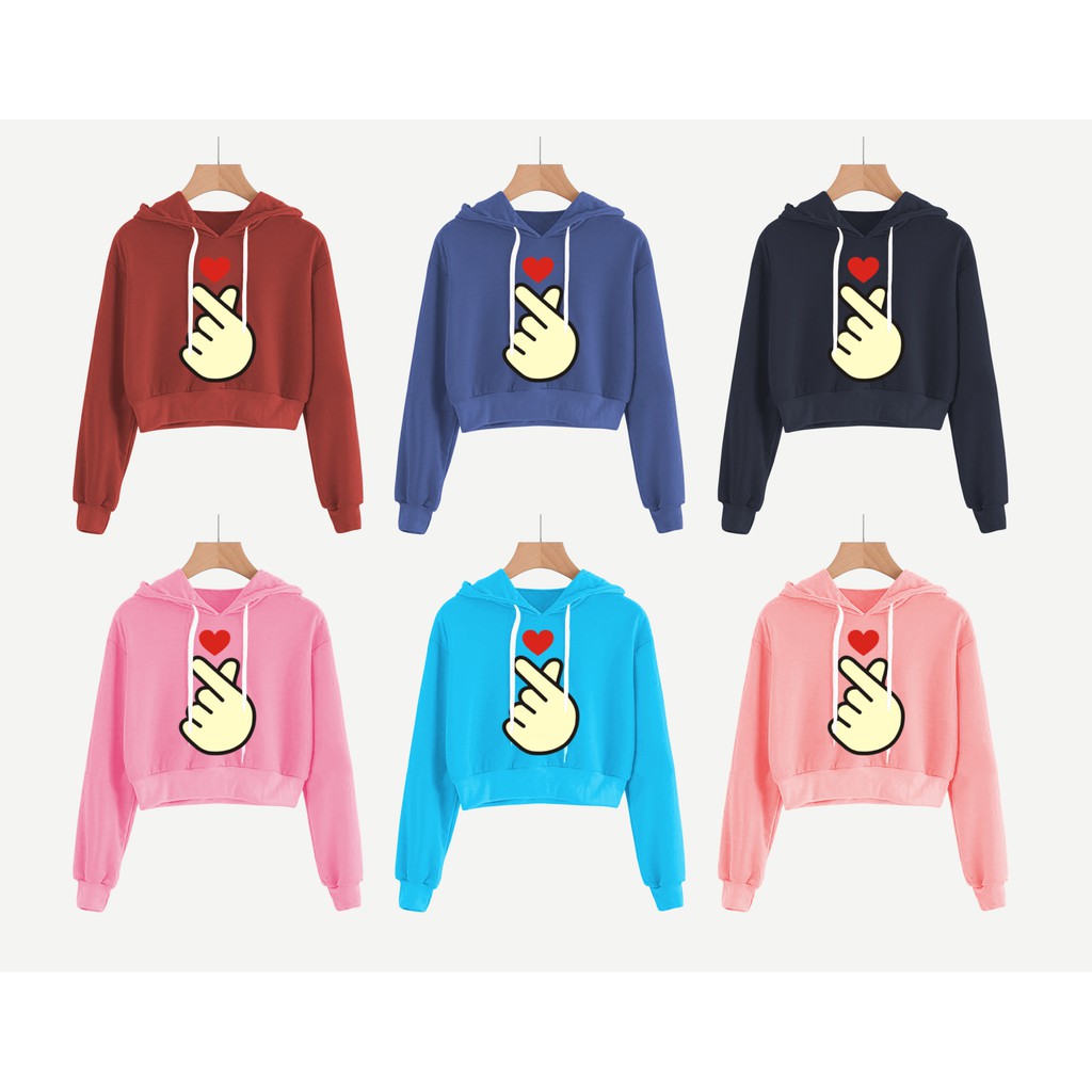 Bess - Sweater Hoodie Crop Murah / Sweater Hoodie Crop FINGER LOVE BIG