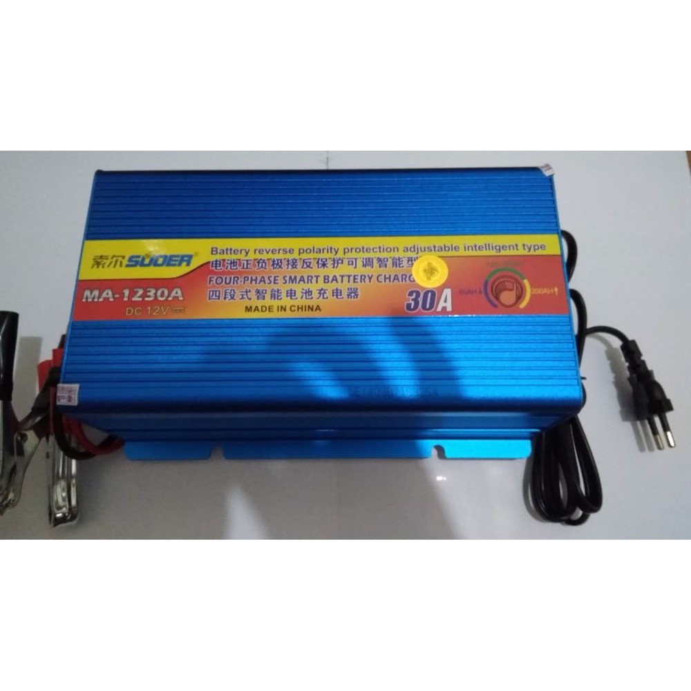 Smart Charger Aki Battery Accu 12V 30A bisa buat cas aki mobil sampai 200A Original Suoer