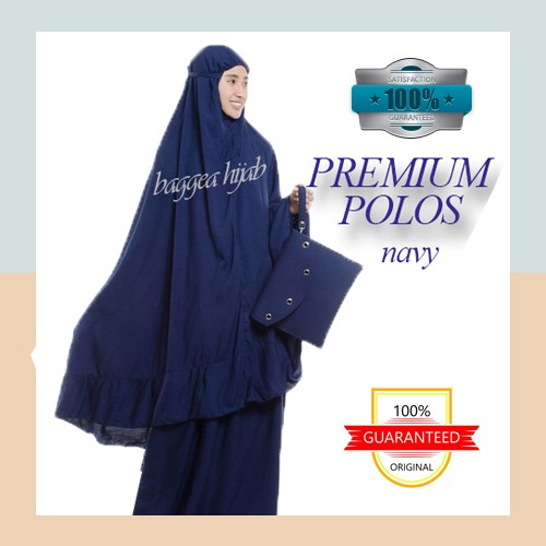Mukena Katun Jepang Dewasa Mukena Bali Terusan Mukena Motif Bunga Cantik Mukena Polos Navy PREMIUM