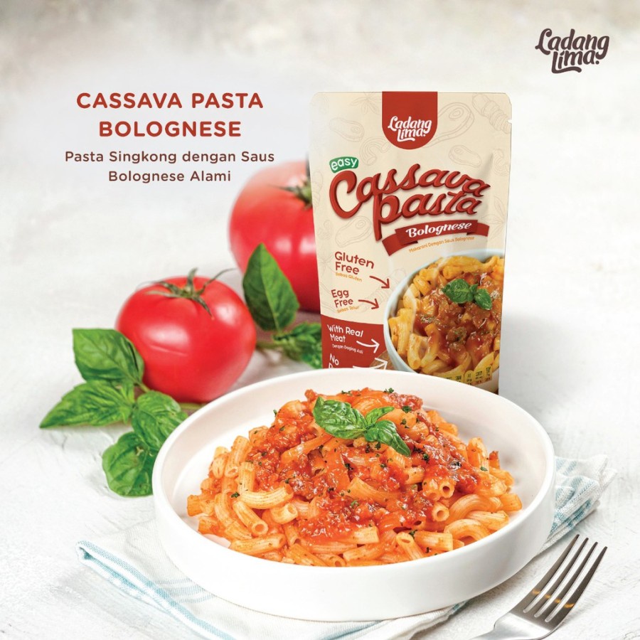 Cassava Pasta Bolognese Ladang Lima / Pasta Singkong 155 gram