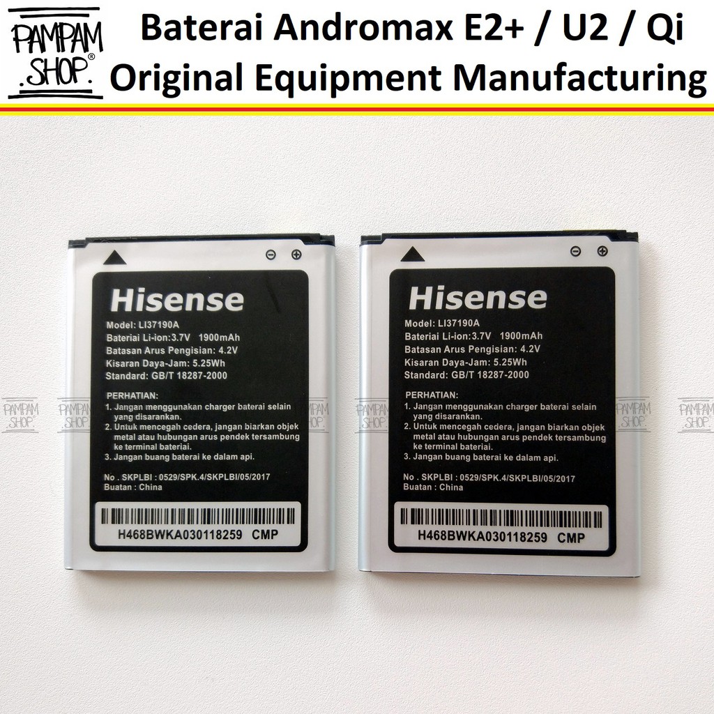 Baterai Smartfren Andromax E2 Plus E2+ Qi U2 LI38170A LI37190A Original OEM Batre Batrai HP LI38170 LI38190 Ori