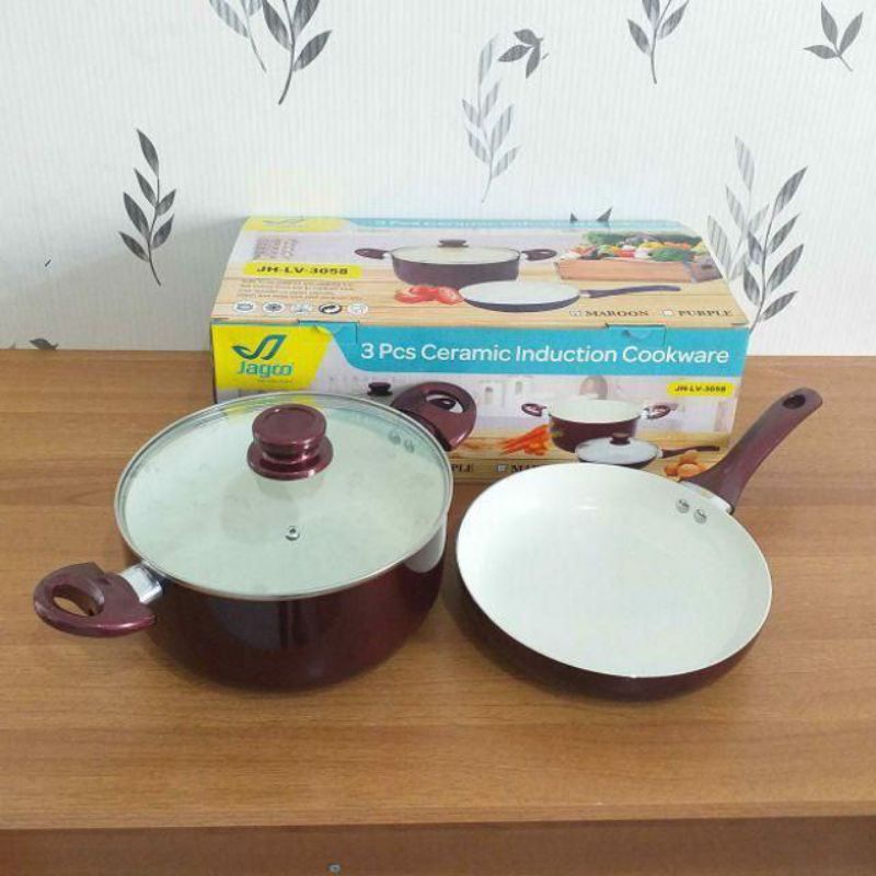 Panci Set 3 PCs Keramik Jagoo