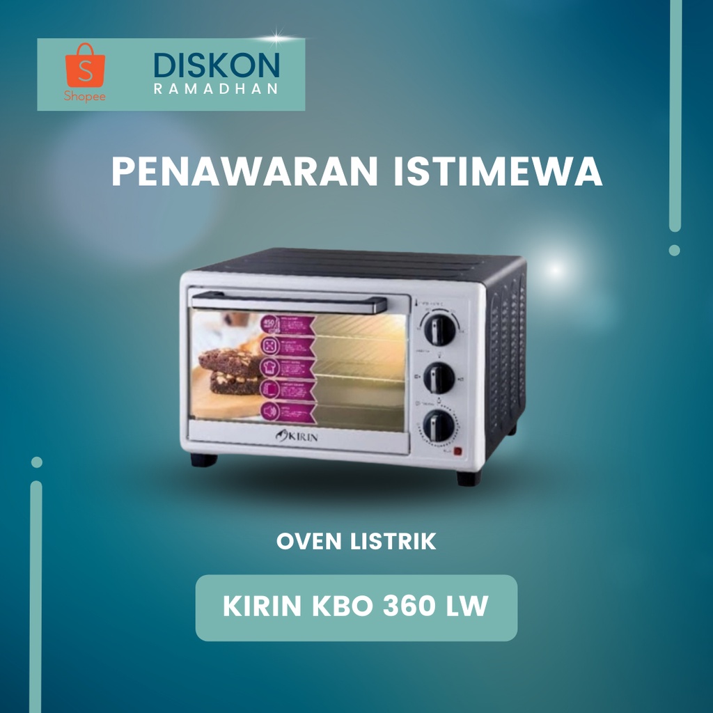 Oven Listrik Kirin KBO 360LW Oven Listrik Kirin 36 Liter Dengan Lampu