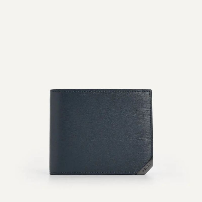 9.9 SALE | PDRO Men Textured Leather Bi-Fold Wallet with Flip