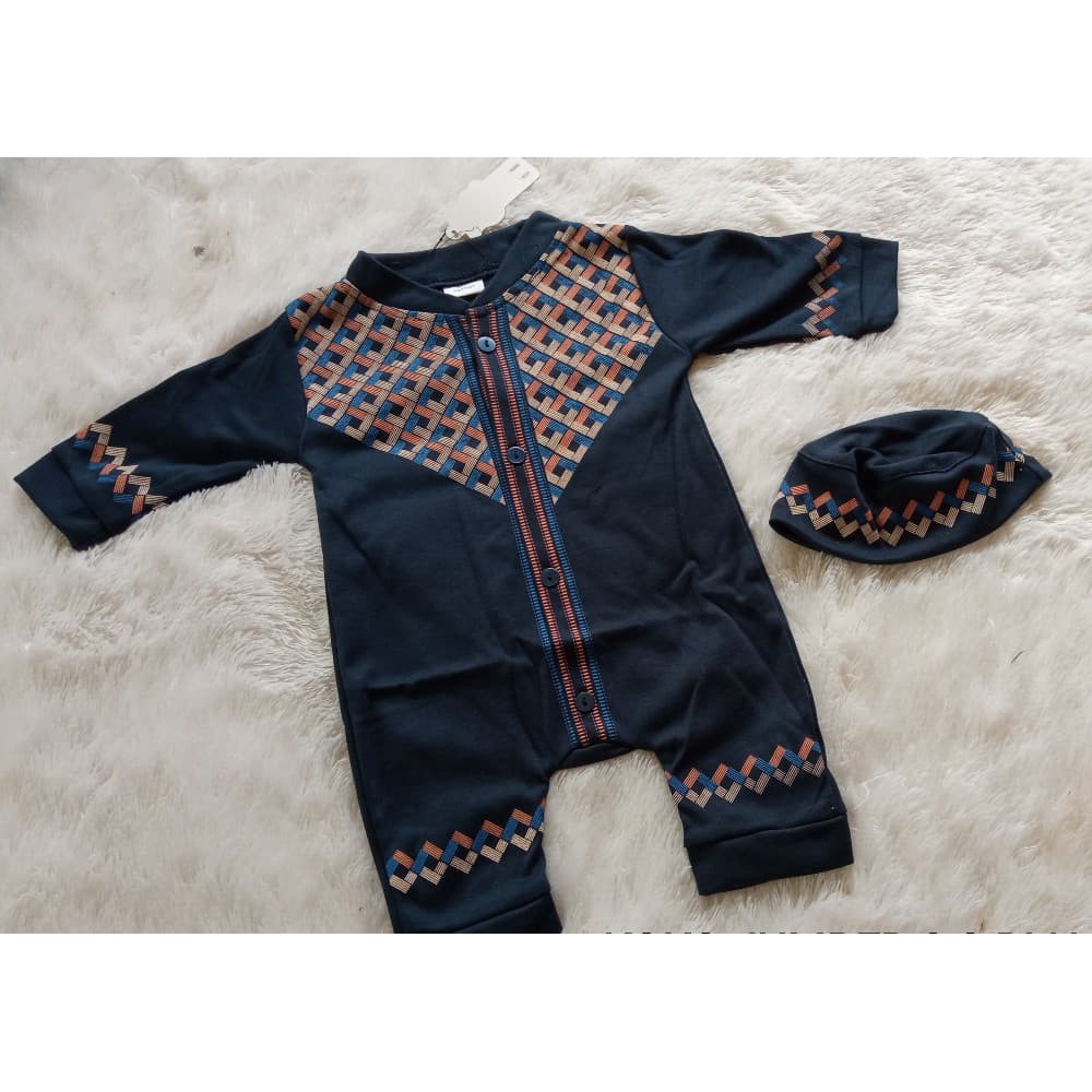 Baju koko anak bayi umur 0 sampai 6 bulan jumper-navy