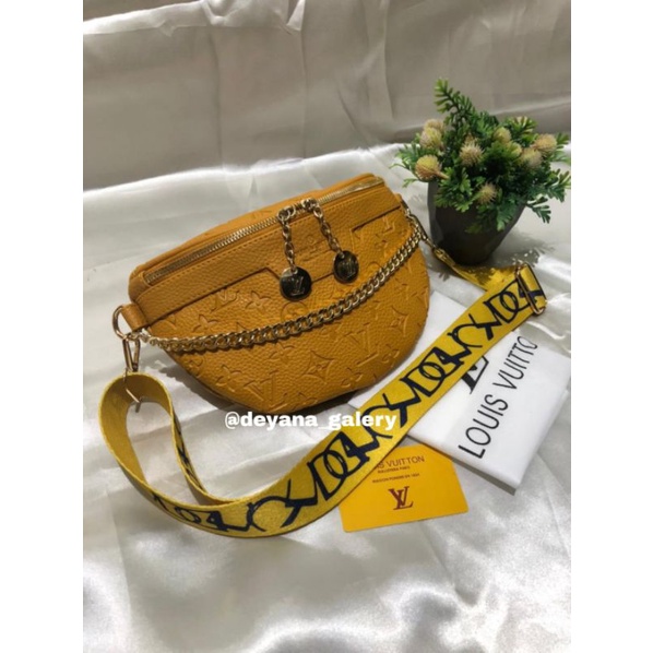 Tas Fashion Korea Waistbag Tas pinggang LV Rantai Embos MELINDA