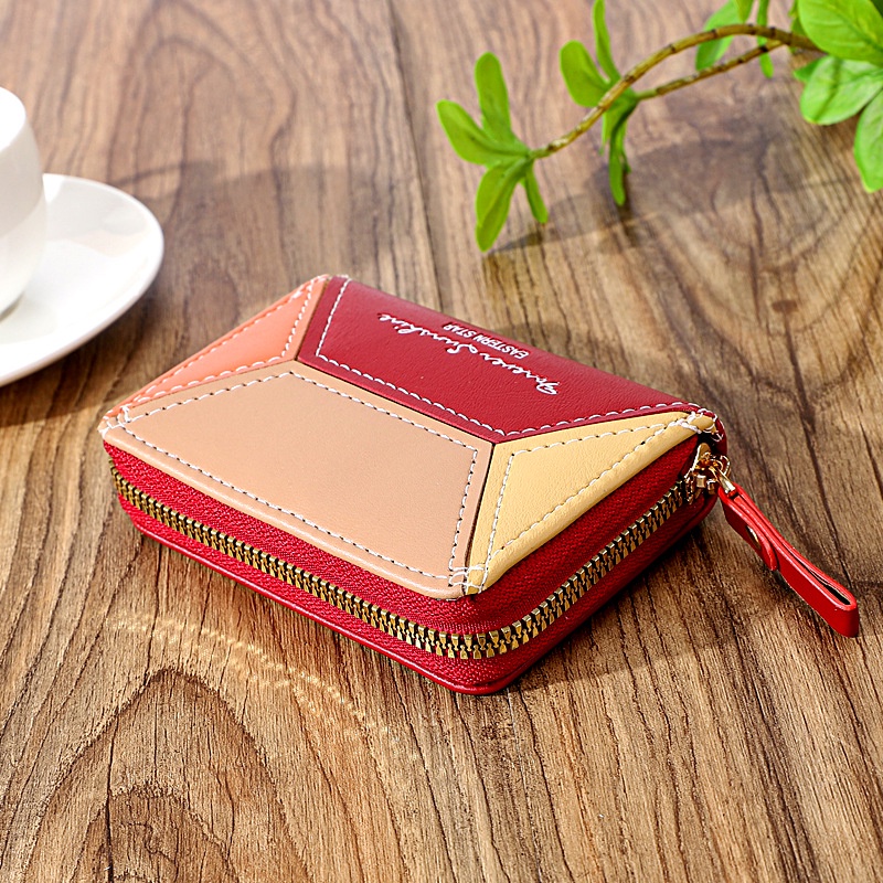 DOMPET KARTU WANITA MINI LUCU KULIT MERAH SIMPLE KECIL ANDREA WA574R1 BRANDED IMPORT KOREA RESLETING KOIN PREMIUM REMAJA KEKINIAN BATAM CEWEK MURAH