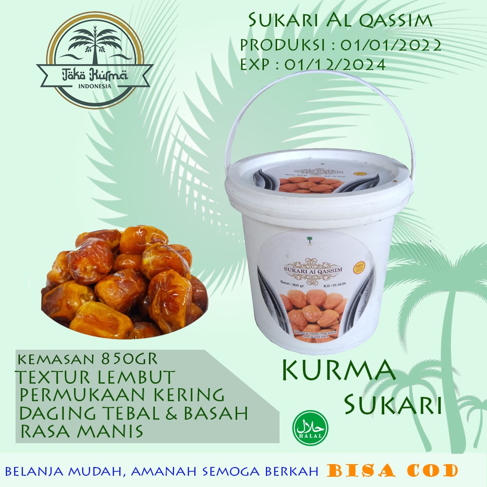 

Kurma sukari kemasan ember 850gr Bucket Pack