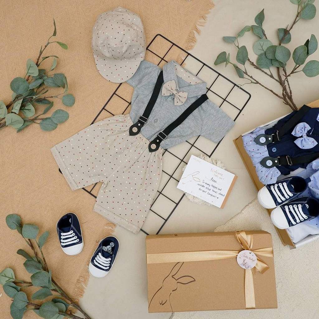 LIO036 Boys Baby Hampers 0-12 months/ Hampers bayi newborn/ Kado bayi/ baby boys gift set-Squall Grey