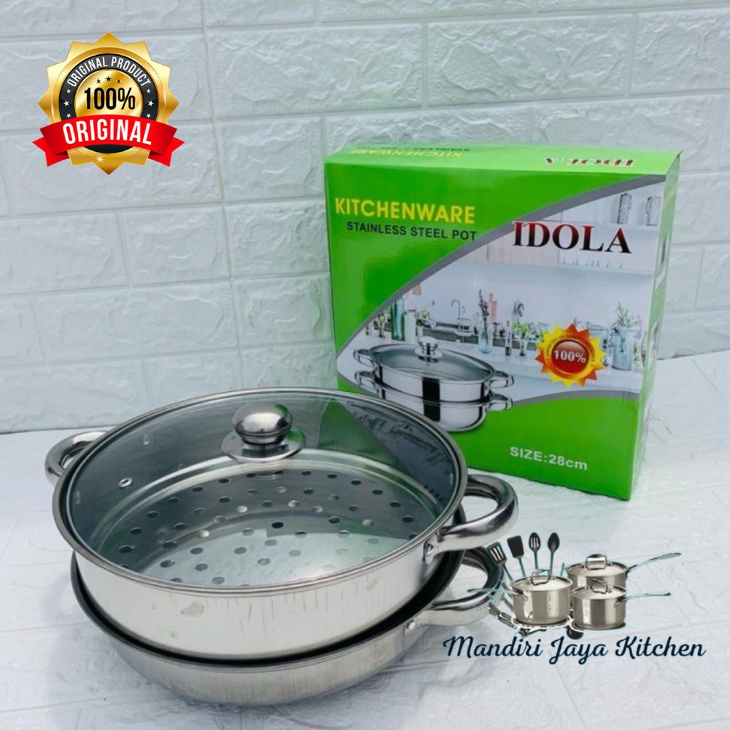 Panci Kukus  Syomai Stainless Steel 28cm/Panci Dandang Steamer 28cm