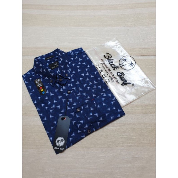 kemeja pria motif lengan pendek|kemeja  black surf premium