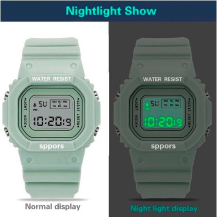 BAJ JAM TANGAN DIGITAL RUBBER PRIA BAJ WANITA SEGI DW-5600 GROSIR MURAH KARET SPORT LED MOTIF BUNGA DAN POLOS COUPLE JF052 C8