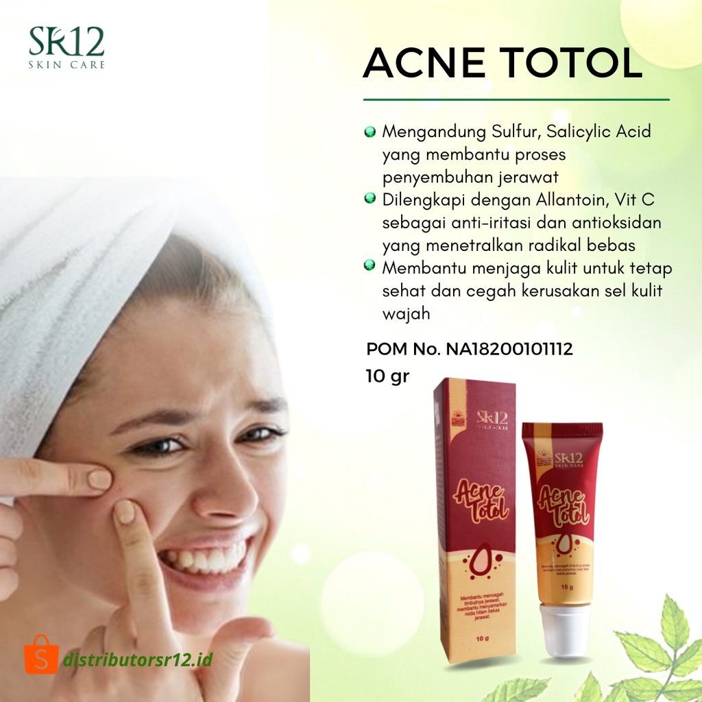 ACNE TOTOL SR12 HERBAL / CREAM OBAT JERAWAT AMPUH / JERAWAT KEMPES KERING / JERAWAT HORMONAL