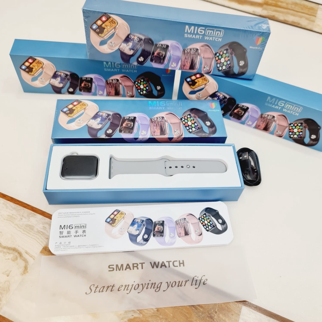 Smartwatch M16 Mini bisa scrool aplikasi Wearfitpro Warna lebih dove