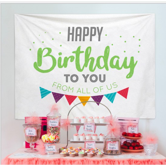 LATAR BACKGROUND DEKORASI ULANG TAHUN HAPPY BIRTHDAY PAJANGAN DINDING ULANG TAHUN 150x130