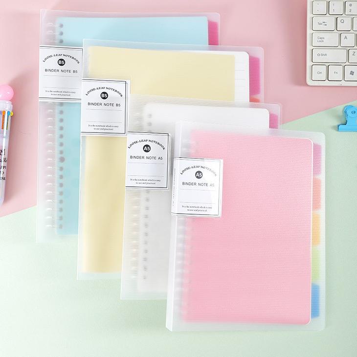 

[PRODUK LCZYS] Binder A5/B5 Cover Berwarna Transparan Plastik Tebal Include Kertas dan Pembatas TJM