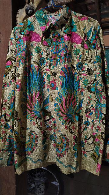 Kemeja Batik Pria Lengan Pendek Size M L Xl Xxl  Bswart Batik Hrb026 Kenongo Batik