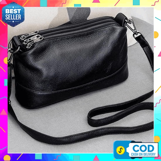 0 Tas Selempang Wanita Polos Murah - Hitam