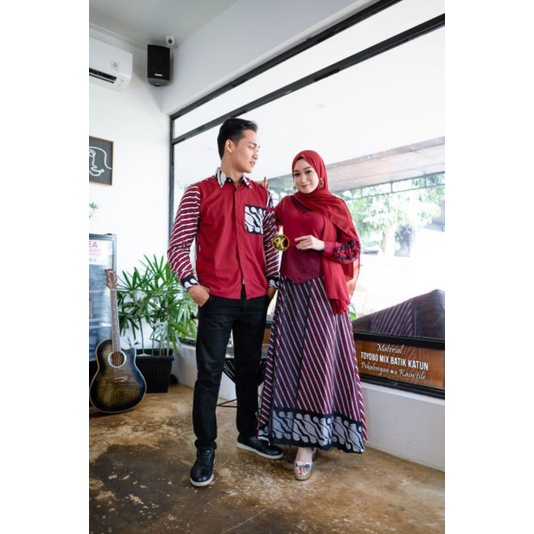 Gamis couple baju muslim Matt toyoba super Batik Tille M L XL XXL