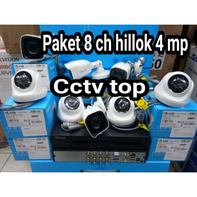 Paket cctv 8 chanel hilook 4mp +hdd 1 TB komplit tinggal pasang murah dan garansi 2 tahun