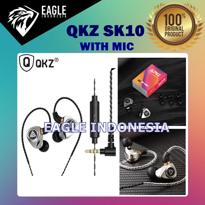 QKZ SK10 Stereo In-Ear Earphones Hifi Dynamic Noise Canceling WITH MIC