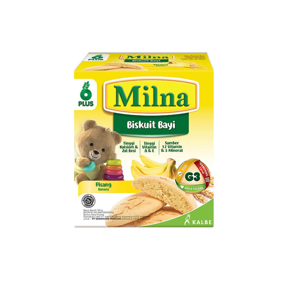 MILNA BISKUIT BAYI 6+ 130g / UNTUK 6 BULAN KEATAS BABY FINGER 8+ bubur bayi mpasi milna puff