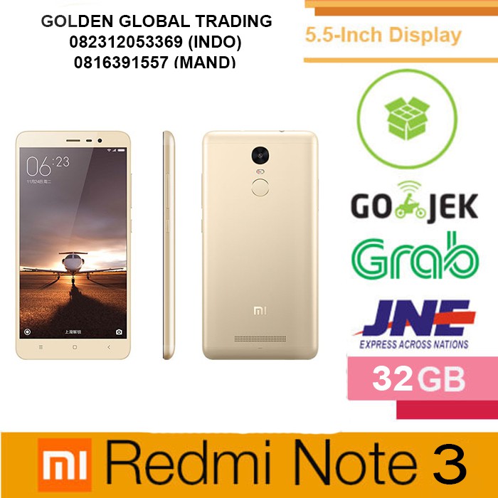 REDMI NOTE 3 (3G) RAM 3/32GB ORIGINAL, GARANSI DISTRIBUTOR 1 TAHUN