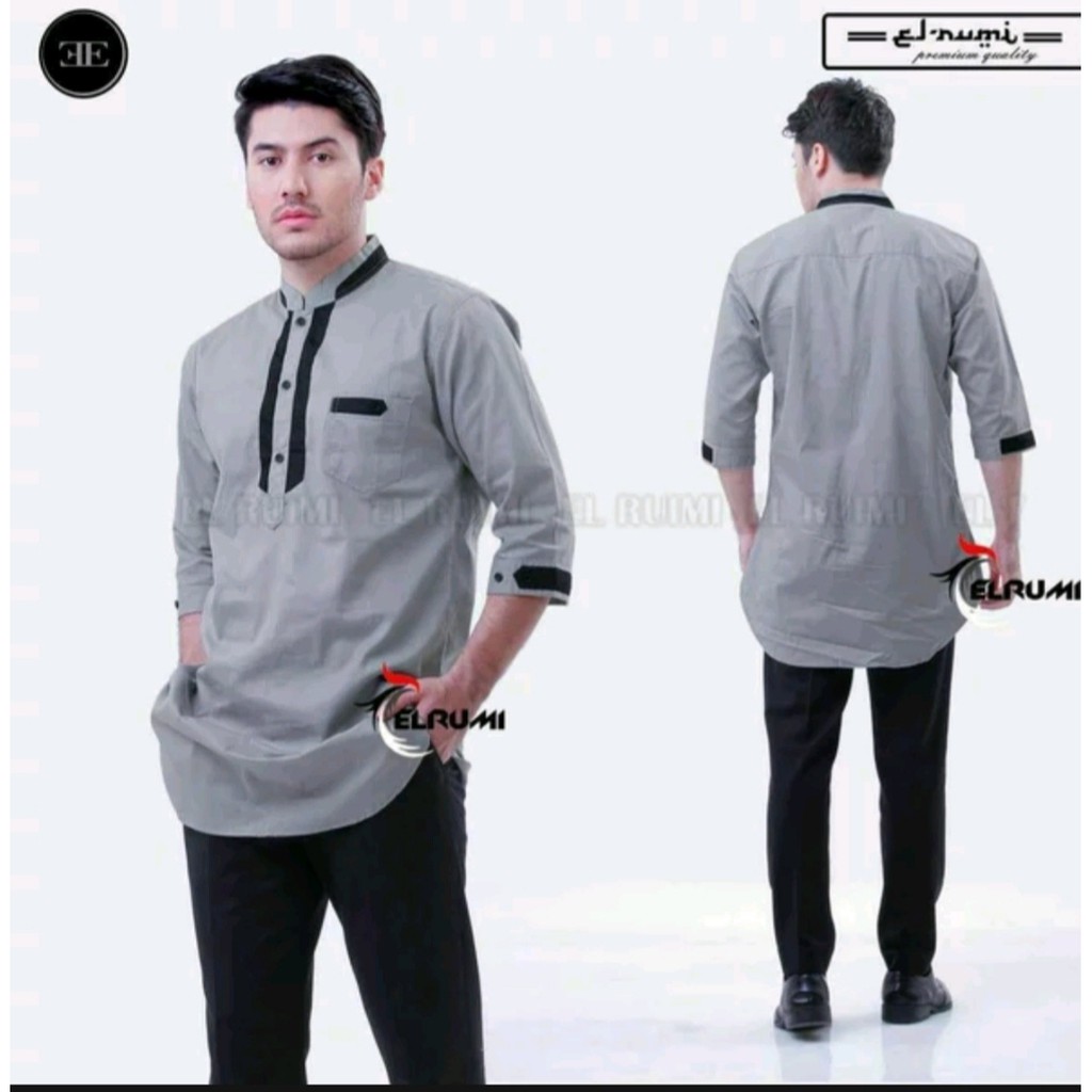 TOTOTAshop.Baju koko ELRUMI pria,Lengan 7/8,bahan cotton premium.