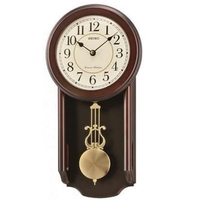 Jam Dinding Seiko Kayu Japan Westminster Qxh063B Qxh063 Brown Original